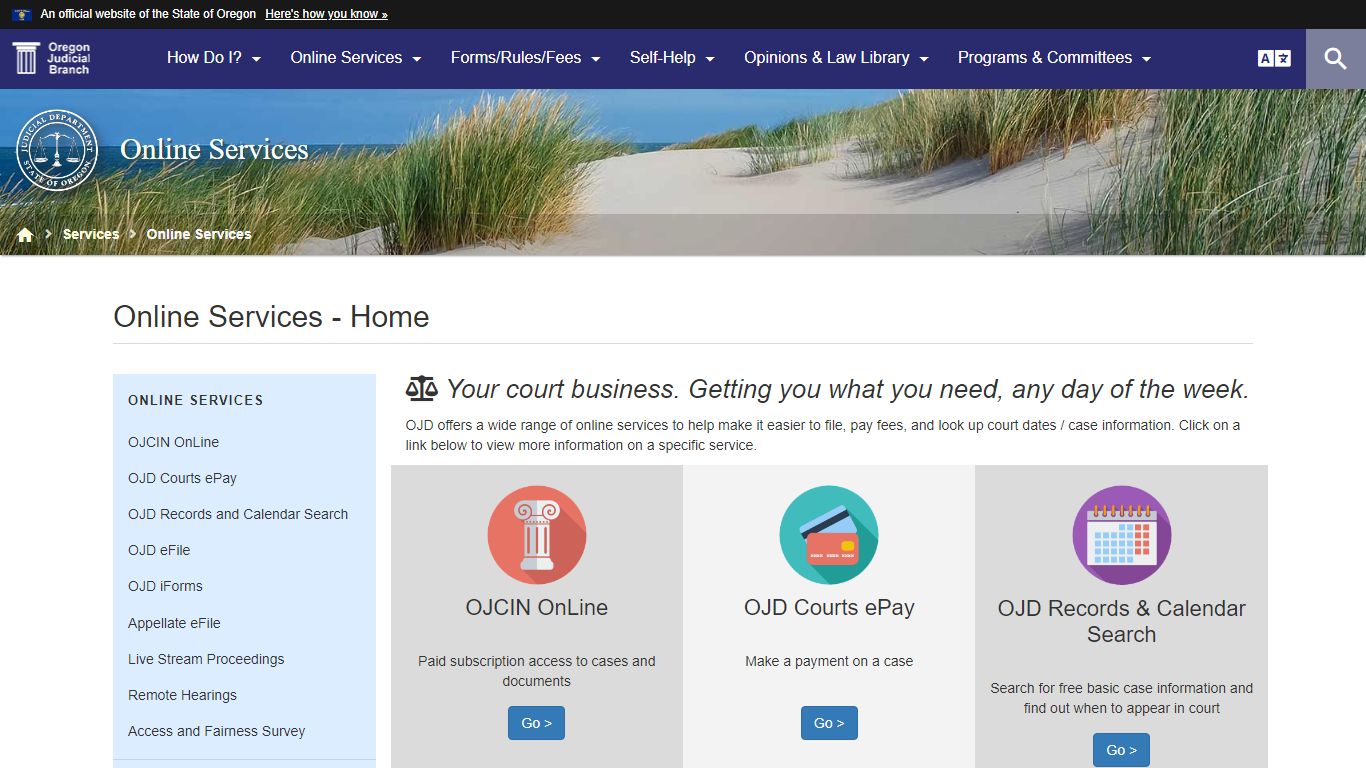Oregon Judicial Department : Online Services - Home ...